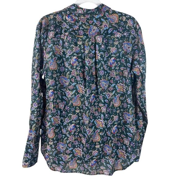 Lauren Ralph Lauren Paisley Button Down Shirt Cotton Western Boho Luxury Large - Picture 2 of 6